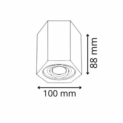Luce Spot HEXAGON 1xGU10/10W/230V nero