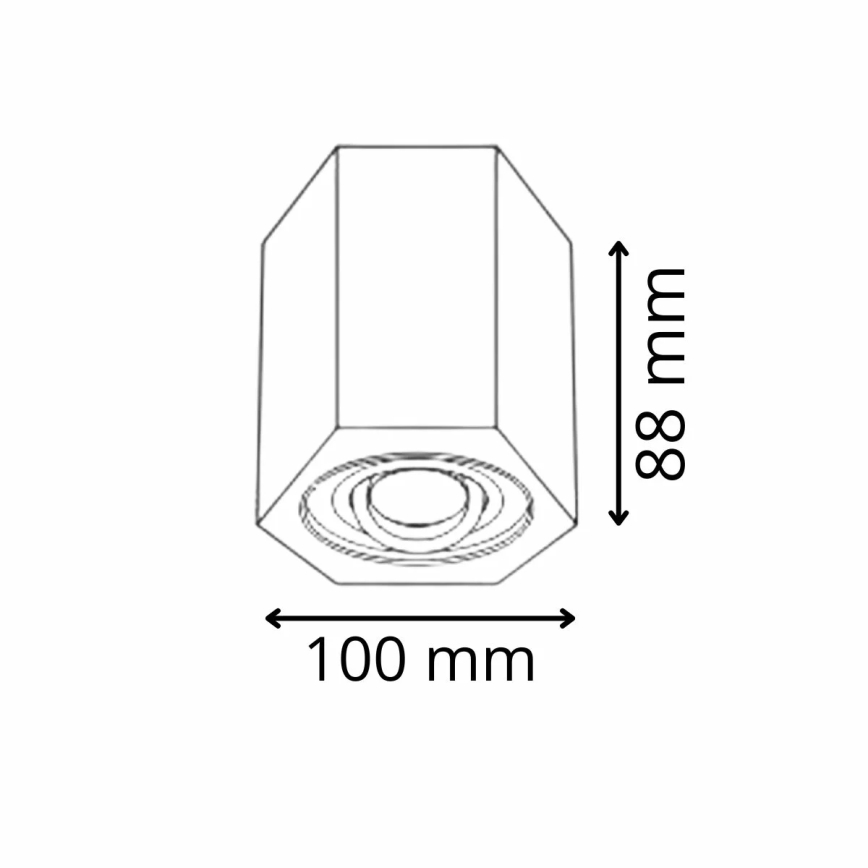 Luce Spot HEXAGON 1xGU10/10W/230V nero