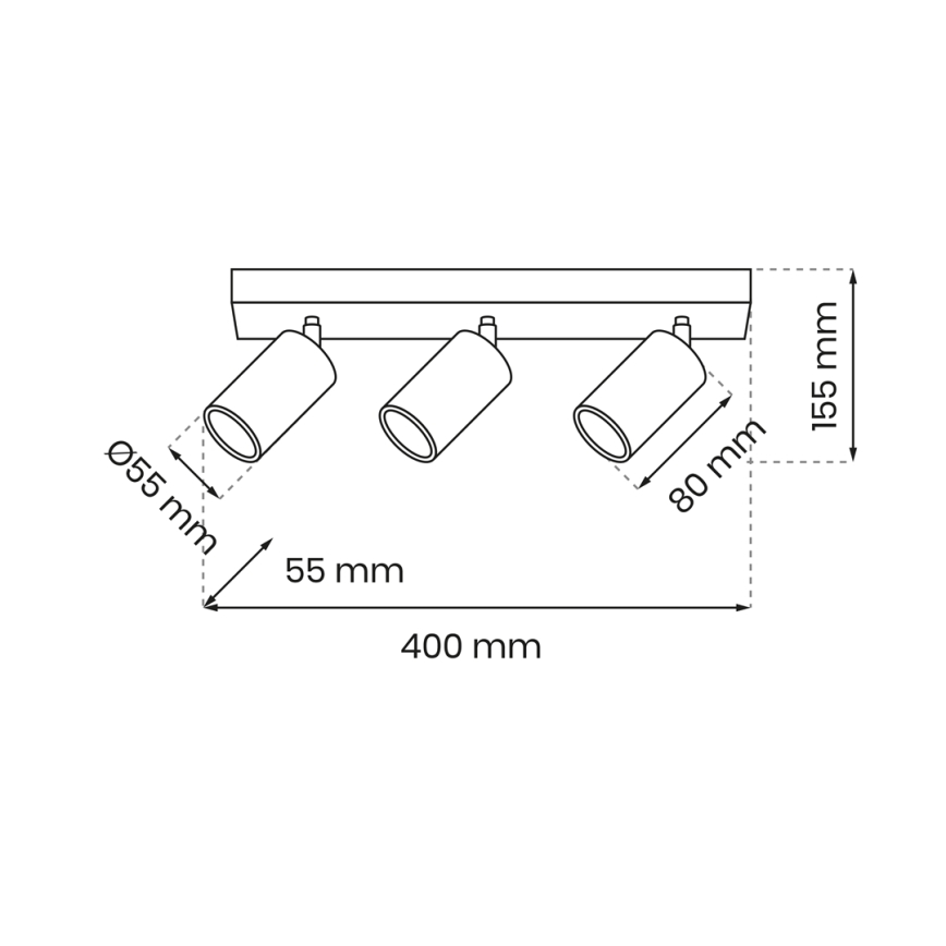 Luce Spot HUDSON 3xGU10/8W/230V bianco
