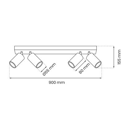 Luce Spot HUDSON 4xGU10/8W/230V bianco