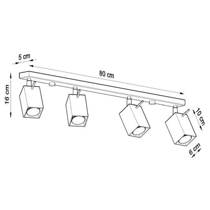 Luce Spot MERIDA 4xGU10/40W/230V nero