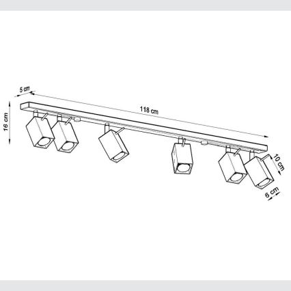 Luce Spot MERIDA 6xGU10/40W/230V bianco