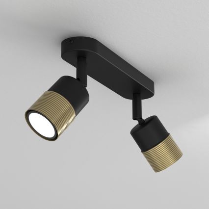 Luce Spot MIZU 2xGU10/8W/230V nero/ottone