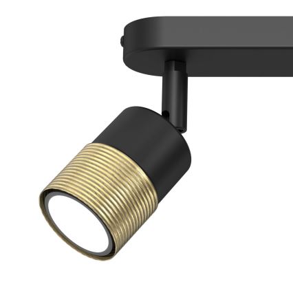 Luce Spot MIZU 2xGU10/8W/230V nero/ottone