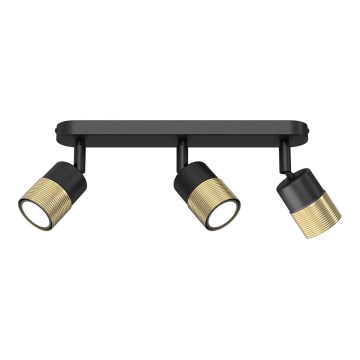 Luce Spot MIZU 3xGU10/8W/230V nero/ottone