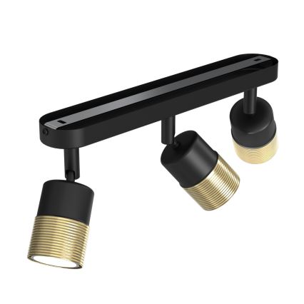 Luce Spot MIZU 3xGU10/8W/230V nero/ottone