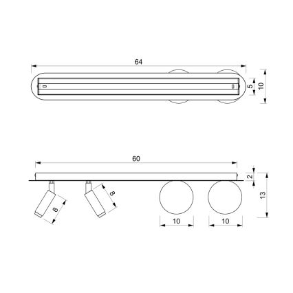 Luce Spot SIRIO 4xG9/25W/230V nero