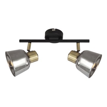 Luce Spot SMOKY 2xE14/9W/230V nero/ottone/grigio