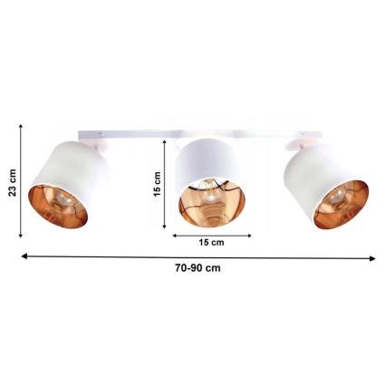 Luce Spot SOFIA 3xE27/60W/230V bianco