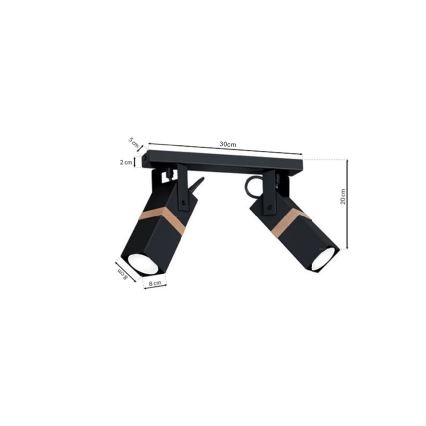 Luce Spot VIDAR 2xGU10/25W/230V