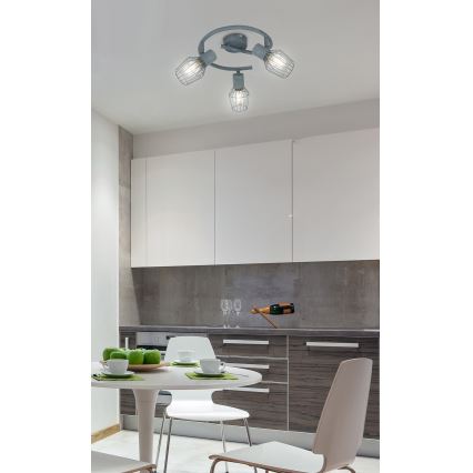 Luce Spot VIKING 3xE14/40W/230V grigio