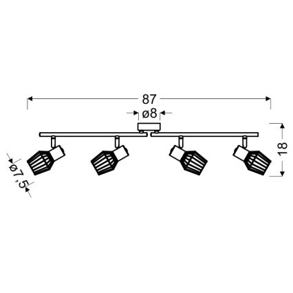 Luce Spot VIKING 4xE14/40W/230V grigio