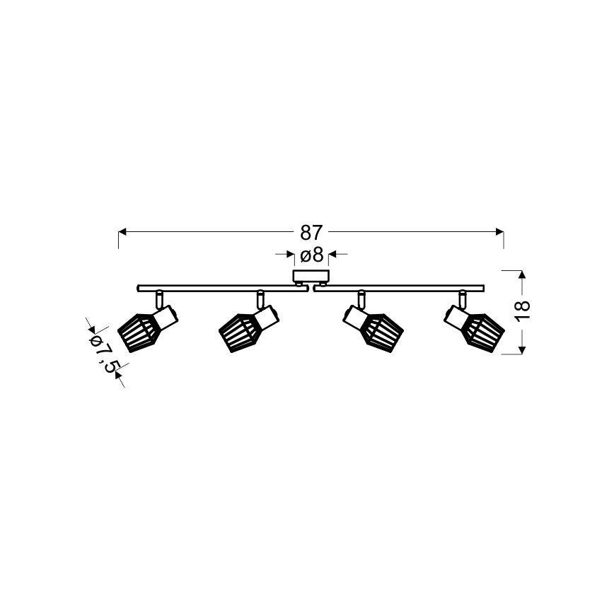 Luce Spot VIKING 4xE14/40W/230V grigio