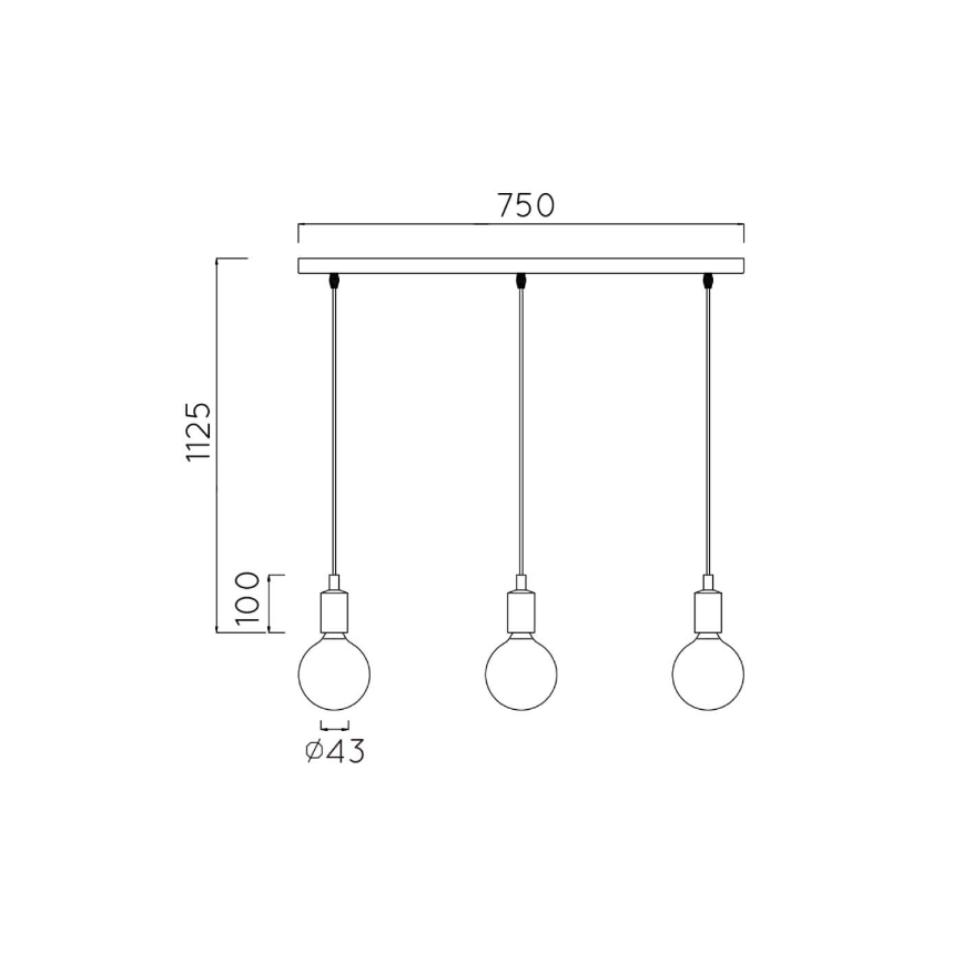 Lucide 08408/03/30 - Cavo di alimentazione FIX MULTIPLE 3xE27/60W/230V