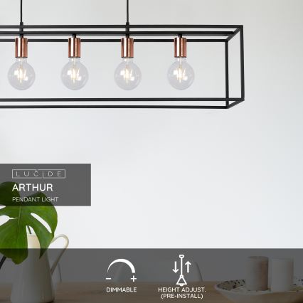 Lucide 08424/05/30 - Lampada a sospensione ARTHUR 5xE27/60W/230V