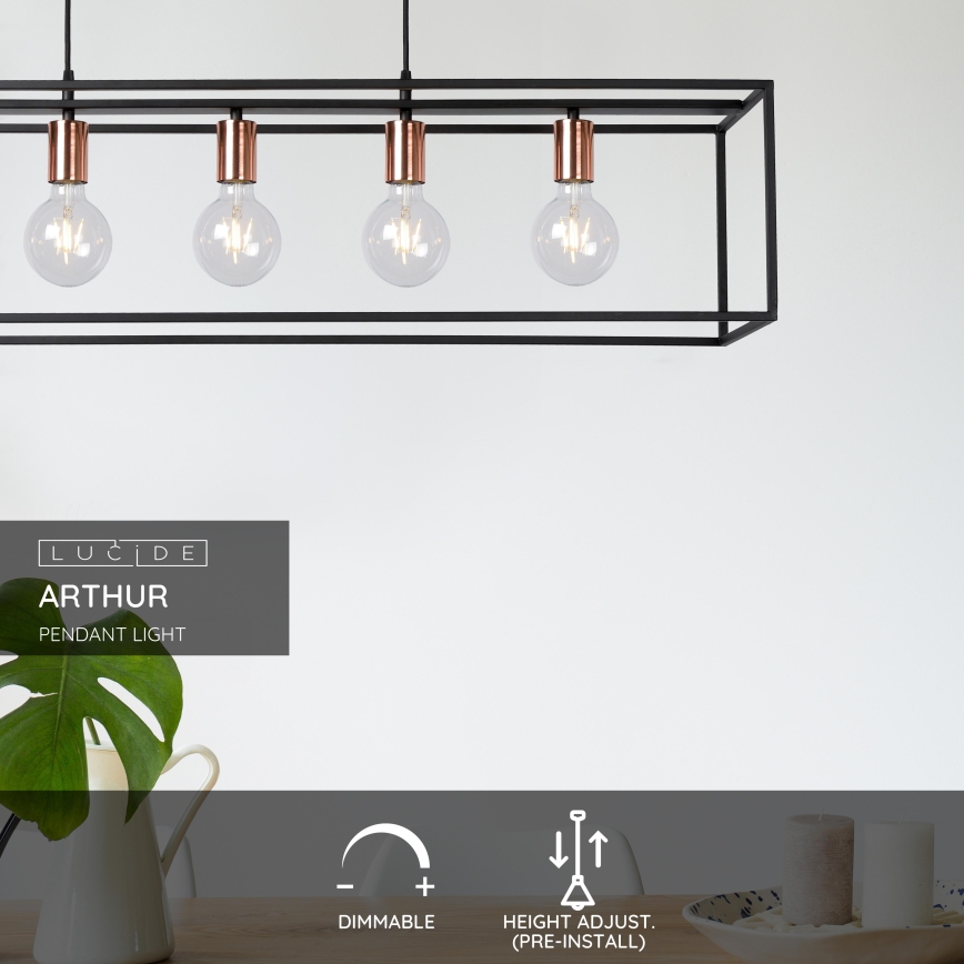 Lucide 08424/05/30 - Lampada a sospensione ARTHUR 5xE27/60W/230V