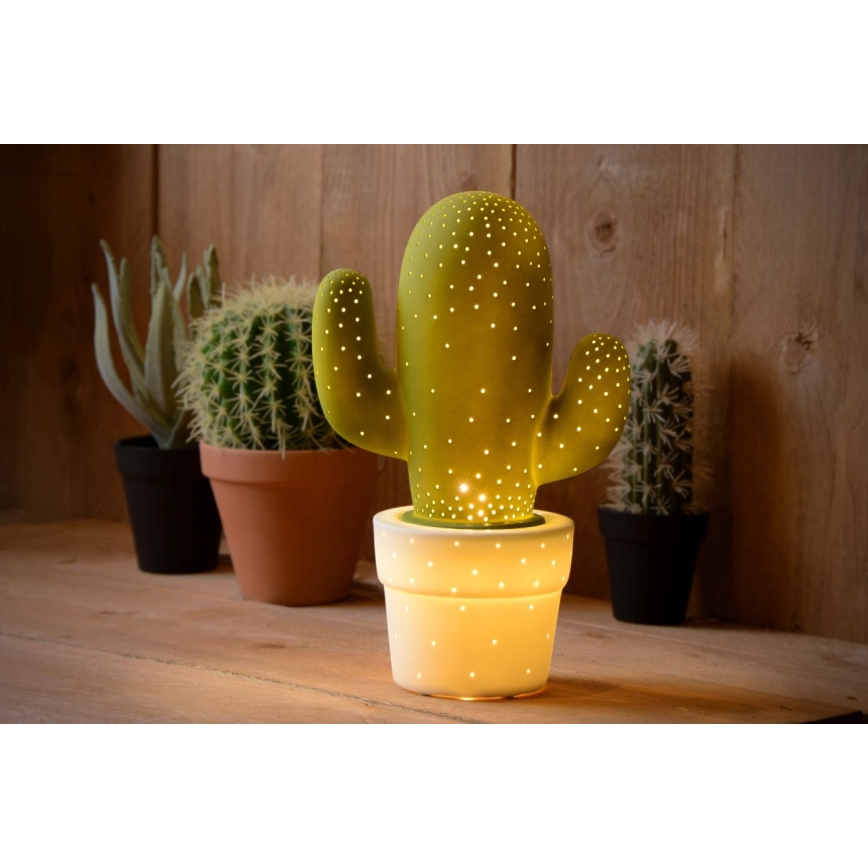 Lucide 13513/01/33 - Lampada da tavolo CACTUS 1xE14/40W/230V verde