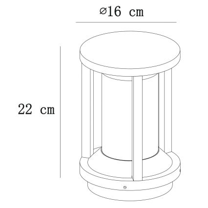 Lucide 15804/22/30 - Lampada da esterno CADIX 1xE27/15W/230V 22 cm IP65 nero