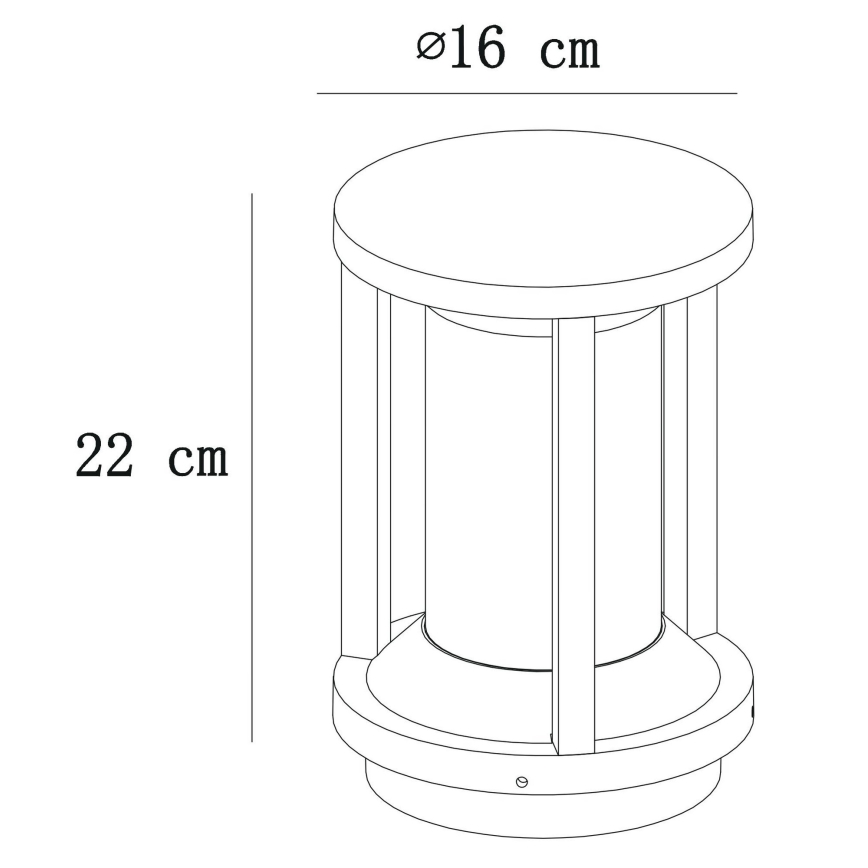 Lucide 15804/22/30 - Lampada da esterno CADIX 1xE27/15W/230V 22 cm IP65 nero