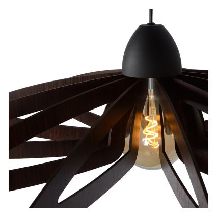 Lucide 77483/76/30 - Lampadario su filo ZIDANE 1xE27/15W/230V marrone/nero