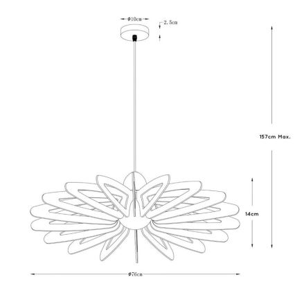 Lucide 77483/76/30 - Lampadario su filo ZIDANE 1xE27/15W/230V marrone/nero