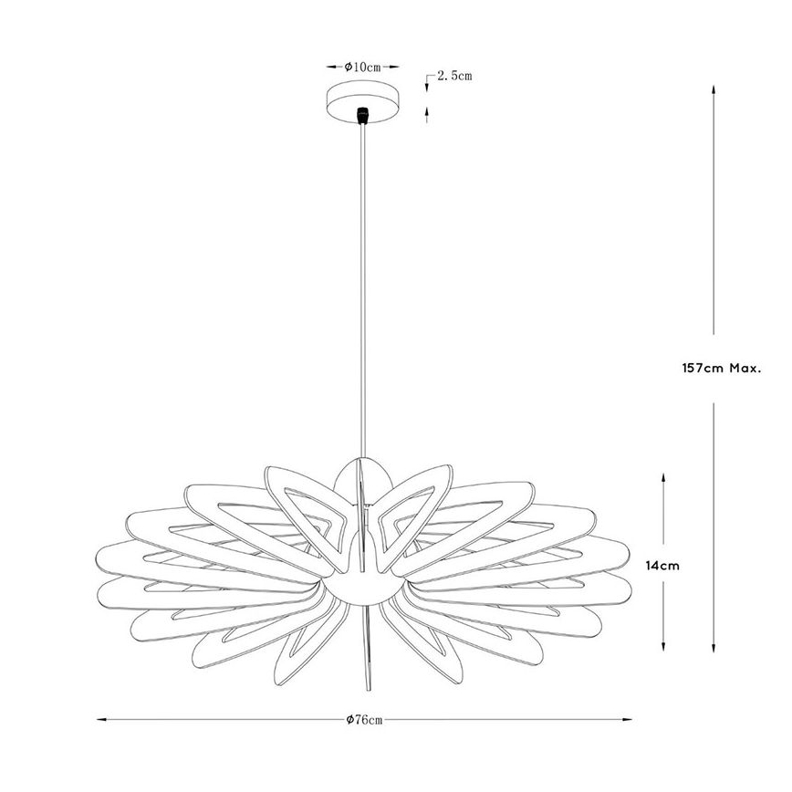 Lucide 77483/76/30 - Lampadario su filo ZIDANE 1xE27/15W/230V marrone/nero