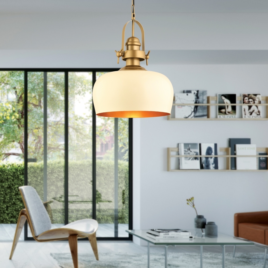 Lustra MONZA 1xE27/40W/230V, diametro 30 cm, crema/bronzo