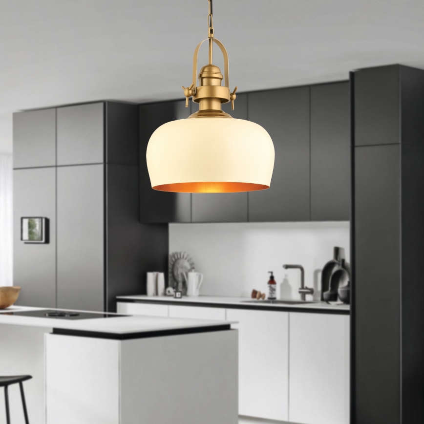 Lustra MONZA 1xE27/40W/230V, diametro 30 cm, crema/bronzo