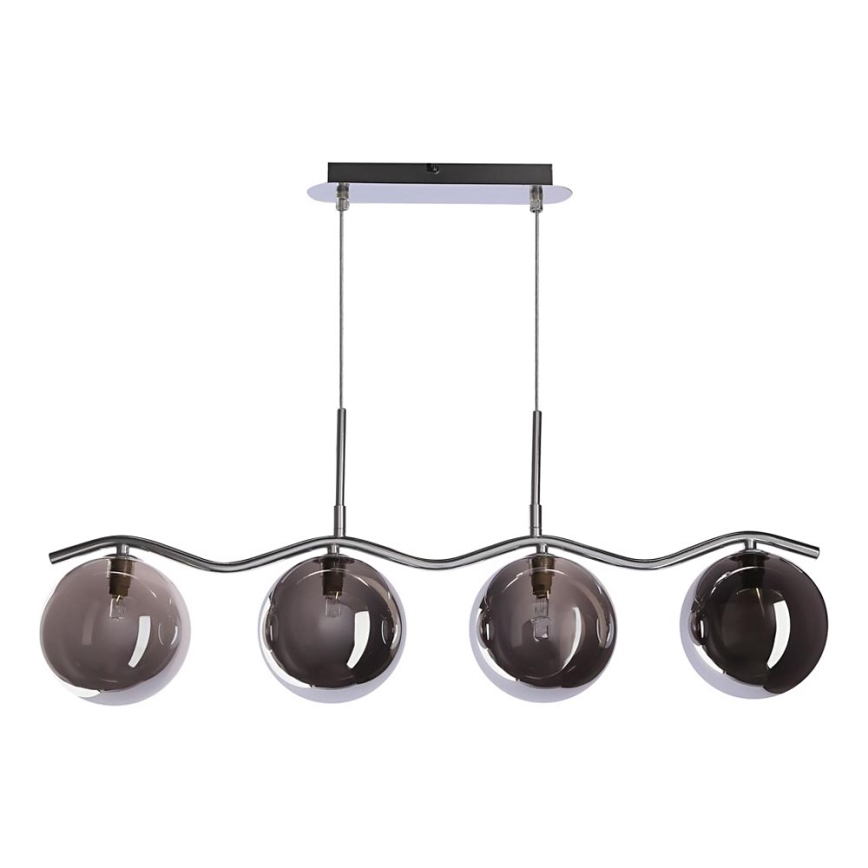 Lustre a sospensione LUMOS 4xG9/20W/230V nero fumé
