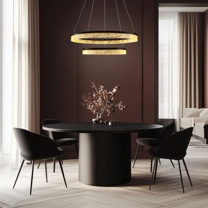 Lustro a sospensione FROZI LED/38W/230V Ø 60 cm nero