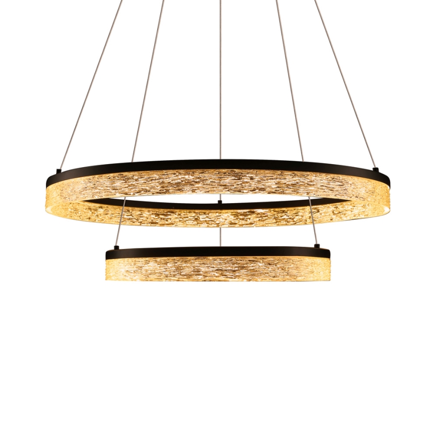 Lustro a sospensione FROZI LED/38W/230V Ø 60 cm nero