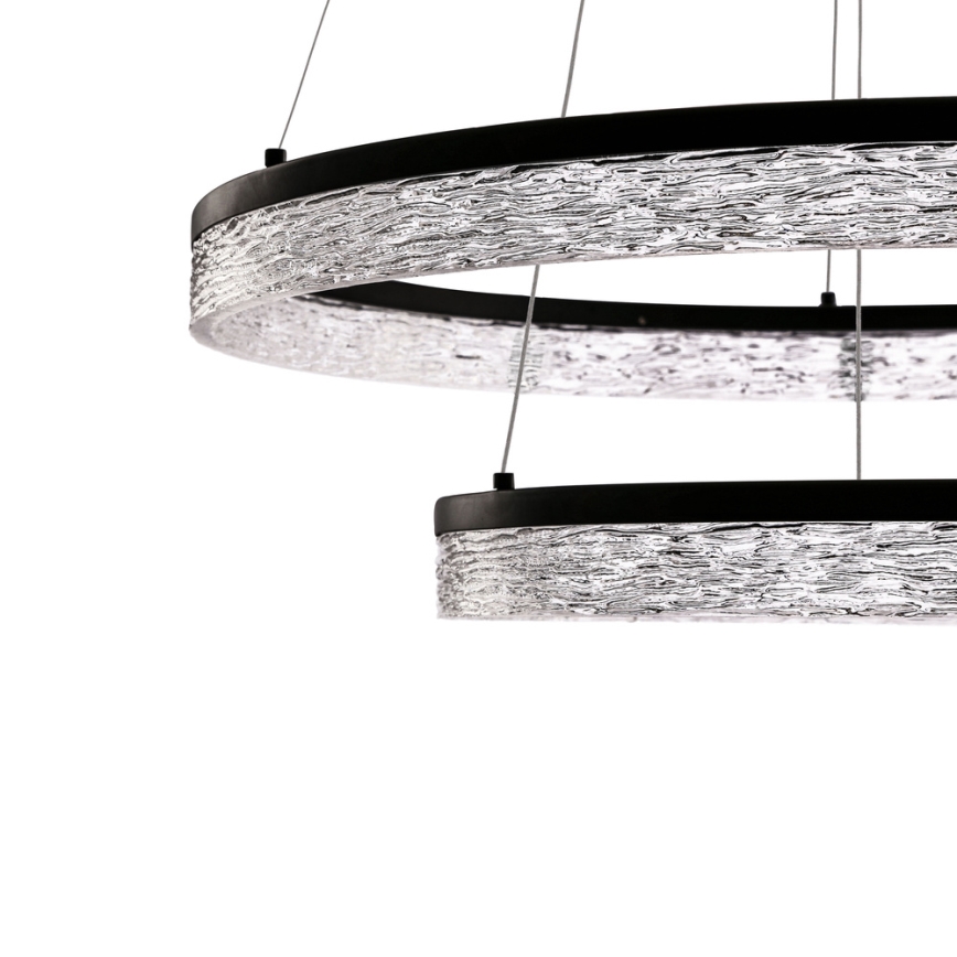 Lustro a sospensione FROZI LED/38W/230V Ø 60 cm nero