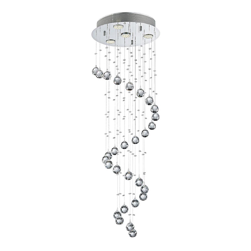 LUXERA 62410 - Lampadario fisso di cristallo COIL 4xGU10/50W/230V