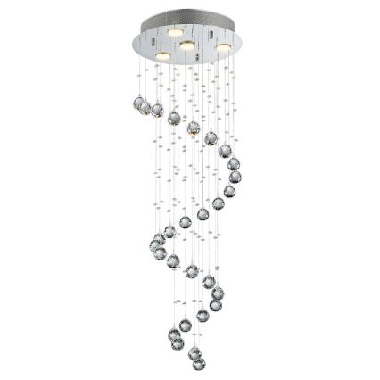 LUXERA 62410 - Lampadario fisso di cristallo COIL 4xGU10/50W/230V