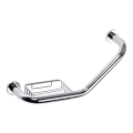 Maniglia con portasapone 45,5x25 cm, in acciaio inox finitura argento