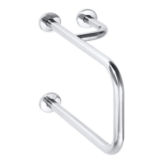 Maniglione di supporto 23,5 x 38 cm in acciaio inox, finitura argento