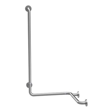 Maniglione per doccia 66x118 cm in acciaio inossidabile, finitura argento