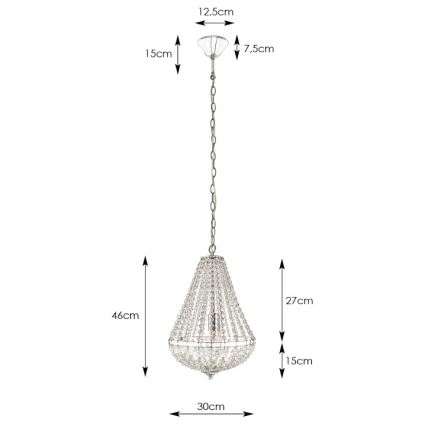 Markslöjd 104889 - Lampadario di cristallo su catena GRÄNSÖ 1xE27/60W/230V