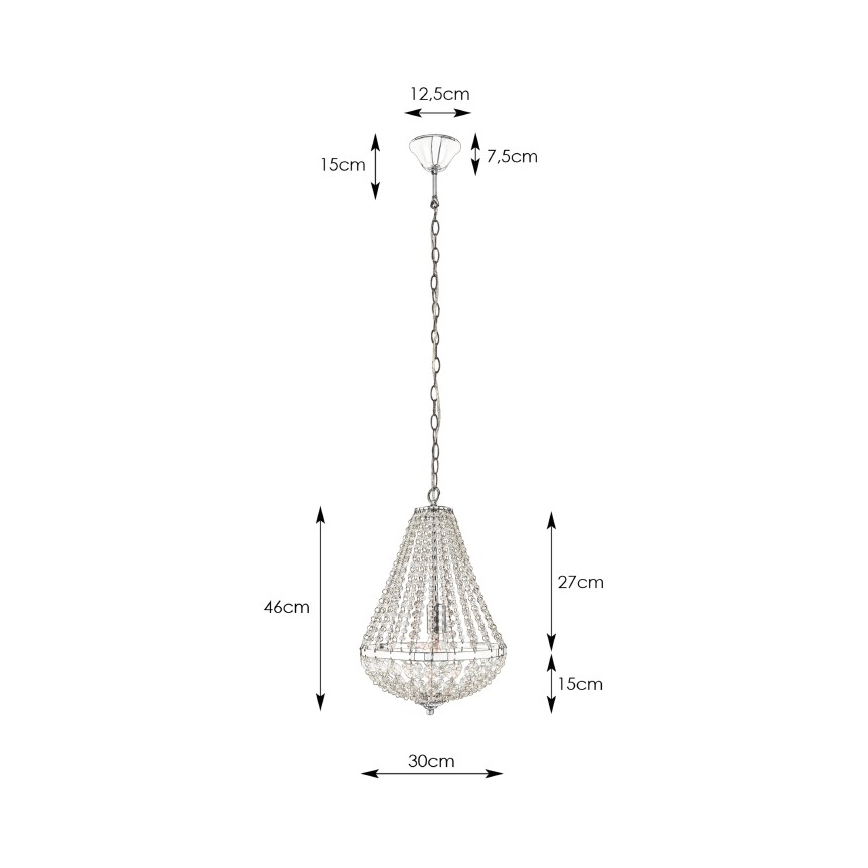 Markslöjd 104889 - Lampadario di cristallo su catena GRÄNSÖ 1xE27/60W/230V