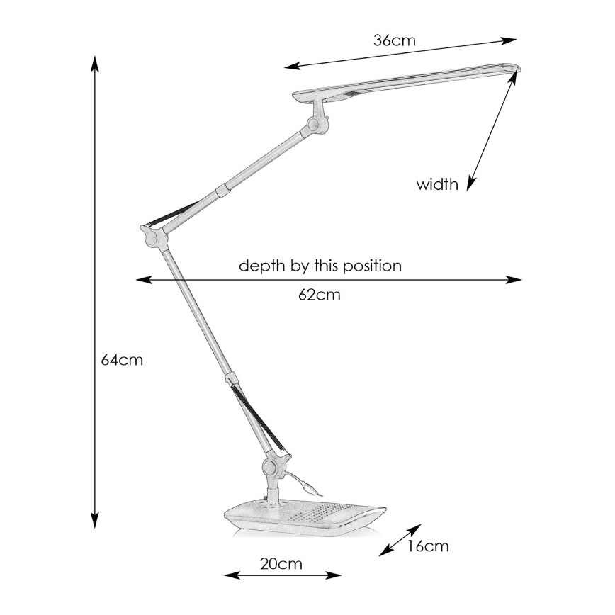 Markslöjd 105683 - Lampada da tavolo LED STUDY LED/5W/230V