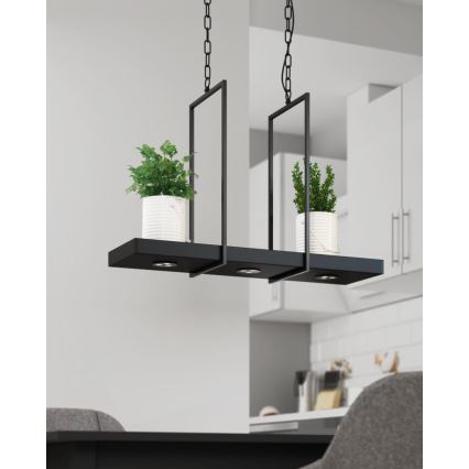 Markslöjd 105780 - Lampadario LED dimmerabile con catena TRAY 3xLED/3W/230V nero