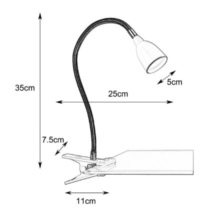 Markslöjd 106091 - Lampada da tavolo LED con morsetto TULIP LED/3W/230V bianca