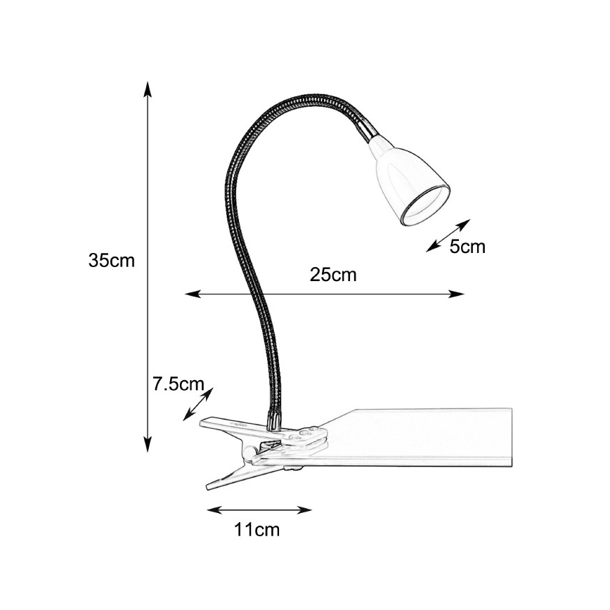 Markslöjd 106092 - Lampada LED da tavolo con morsetto TULIP LED/3W/230V nera