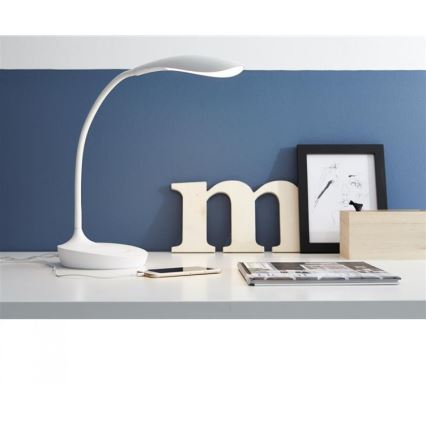 Markslöjd 106093 - Lampada da tavolo LED dimmerabile con USB SWAN LED/4,6W/230V