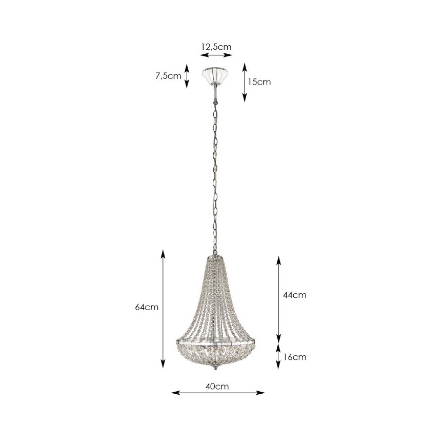 Markslöjd 106119 - Lampadario di cristallo su catena GRÄNSÖ 2xE14/40W/230V