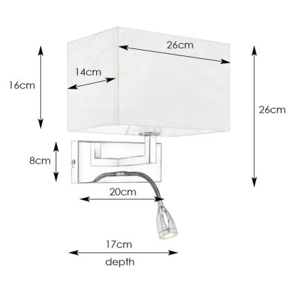 Markslöjd 106308 - Applique a LED SAVOY LED/3W+E27/60W/230V