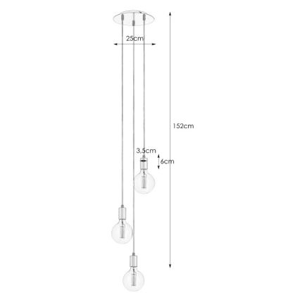 Markslöjd 106334 - Lampadario a sospensione con filo SKY 3xE27/60W/230V
