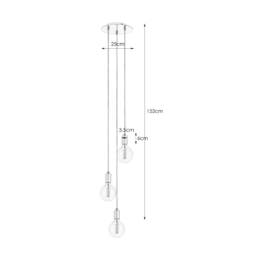 Markslöjd 106334 - Lampadario a sospensione con filo SKY 3xE27/60W/230V