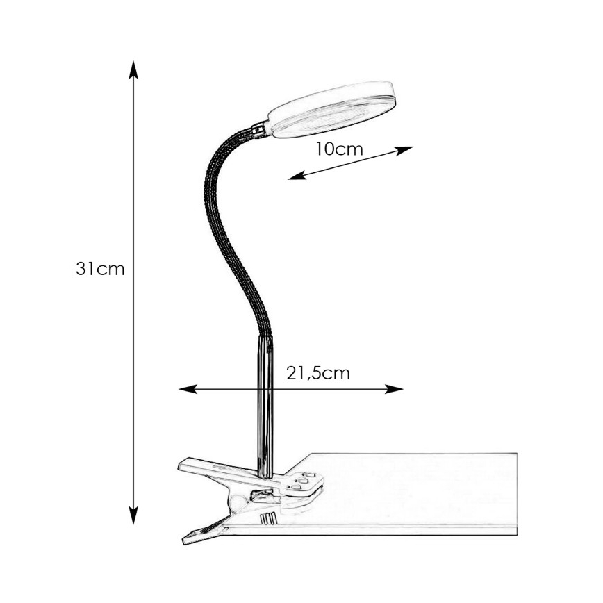 Markslöjd 106471 - Lampada con morsetto LED FLEX LED/5W/230V