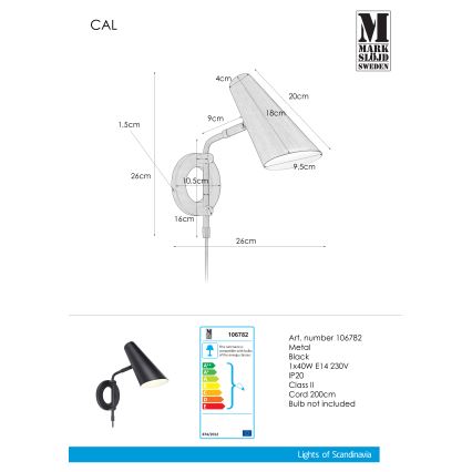Markslöjd 106782 - Applique CAL 1xE14/40W/230V